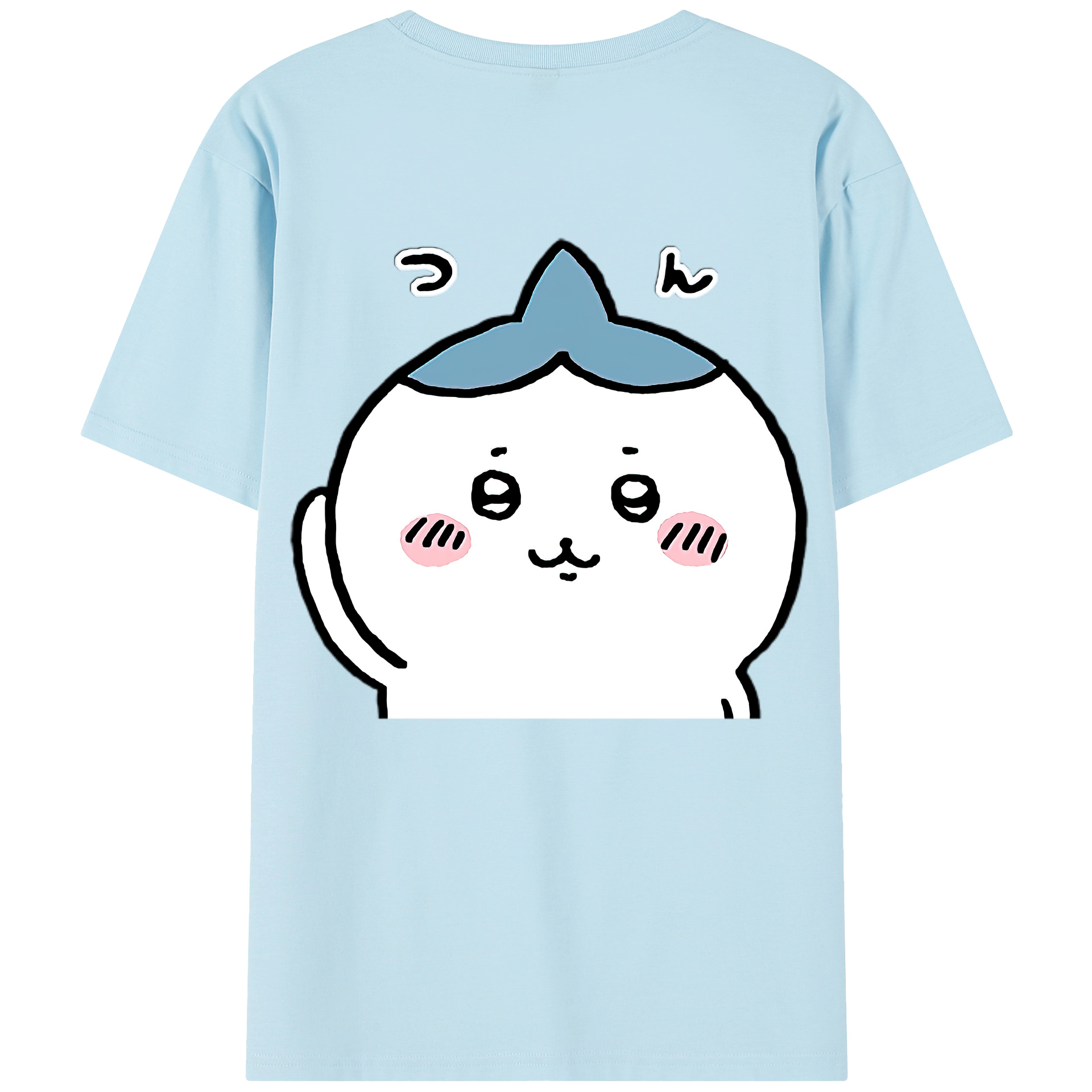 （画像用） ちいかわ ハチワレ Chii-kawa hachiware 綿100％半袖Tシャツ（背面プリント）